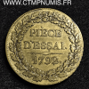 REVOLUTION PIECE D’ESSAI BRONZE 1792