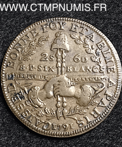 MONNAIE  SIX BLANCS DE MONTAGNY 1791