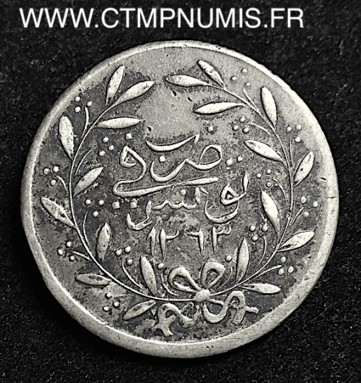 TUNISIE 5 PIASTRES ARGENT ABDUL MEJID 1263