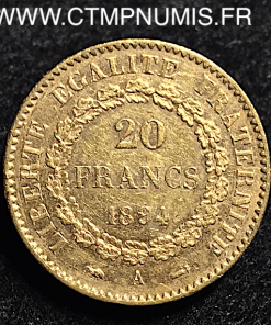 20 FRANCS OR GENIE 1894 A PARIS