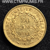 20 FRANCS OR GENIE 1891 A PARIS