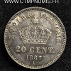 20 CENTIMES ARGENT NAPOLEON III 1867 A PARIS