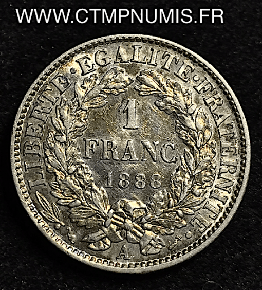 1 FRANC ARGENT CERES III° REPUBLIQUE 1888