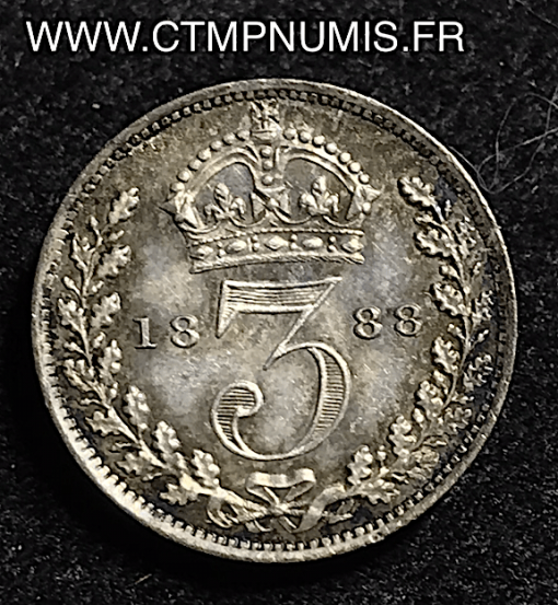 GRANDE BRETAGNE 3 PENCE ARGENT 1888