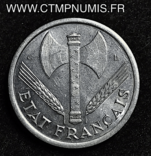 1 FRANC FRANCISQUE ETAT FRANCAIS PETAIN 1944 C