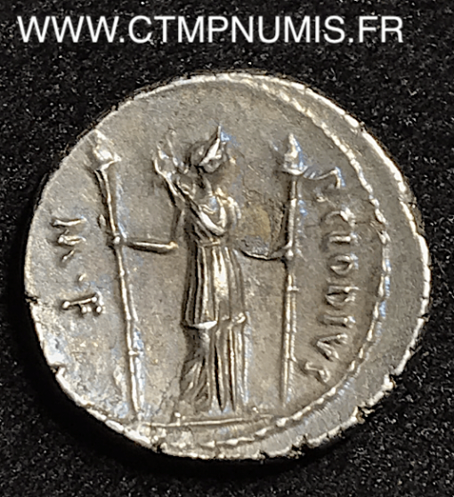 CLAUDIA DENIER ARGENT A/ TETE D’APOLLON