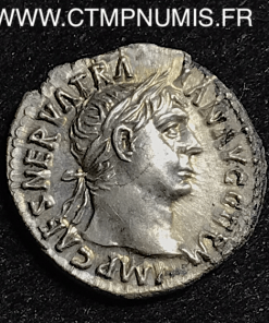 TRAJAN DENIER ARGENT R/ MARS MARCHANT