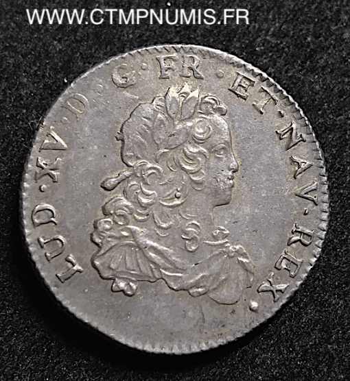 LOUIS XV 1/3 ECU DE FRANCE ARGENT 1723 AIX