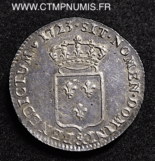 LOUIS XV 1/3 ECU DE FRANCE ARGENT 1723 AIX