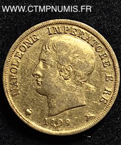 ITALIE 20 LIRE OR NAPOLEON I° 1809 M MILAN