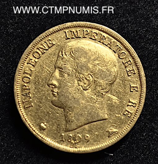 ITALIE 20 LIRE OR NAPOLEON I° 1809 M MILAN