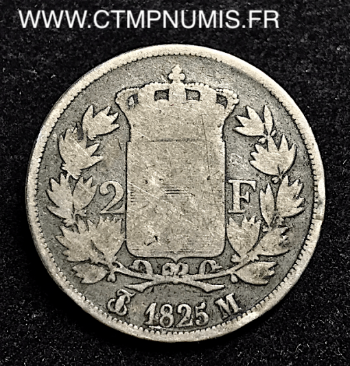 2 FRANCS ARGENT CHARLES X 1825 M TOULOUSE
