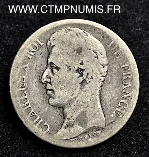 2 FRANCS ARGENT CHARLES X 1825 M TOULOUSE