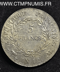 5 FRANCS ARGENT 1° CONSUL AN 12 M TOULOUSE