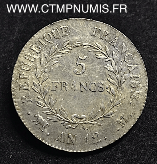 5 FRANCS ARGENT 1° CONSUL AN 12 M TOULOUSE