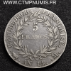 5 FRANCS ARGENT NAPOLEON AN 14 M TOULOUSE