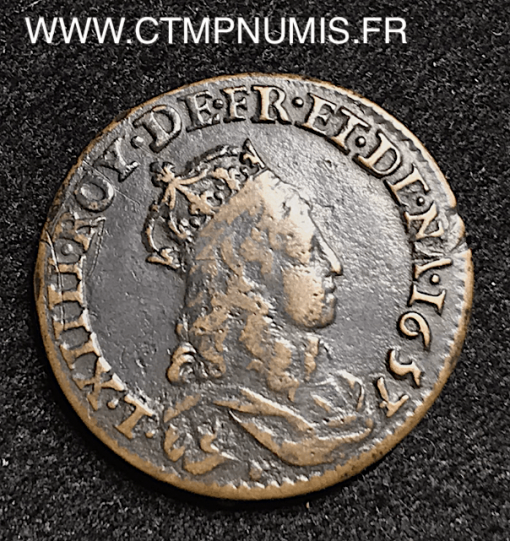 LOUIS XIV LIARD DE FRANCE JEUNE 1657 C CAEN