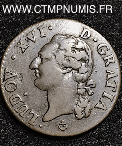 LOUIS XVI 1/2 SOL 1791 H LA ROCHELLE