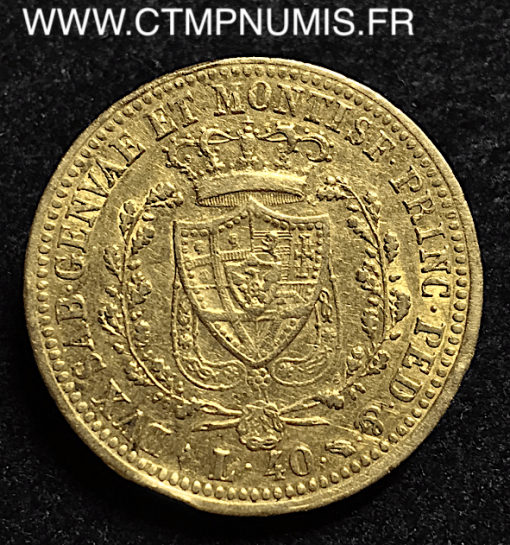 SARDAIGNE 40 LIRE OR 1825 TURIN