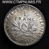 1 FRANC ARGENT SEMEUSE 1911 SUP