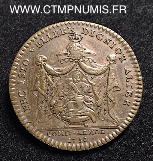 JETON BRONZE LOUIS XV BRETAGNE 1730 SAINT BRIEUC