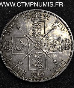 GRANDE BRETAGNE DOUBLE FLORIN ARGENT  1887