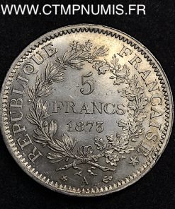 5 FRANCS ARGENT HERCULE  1873 A PARIS SPL