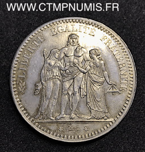 5 FRANCS ARGENT HERCULE  1873 A PARIS SPL