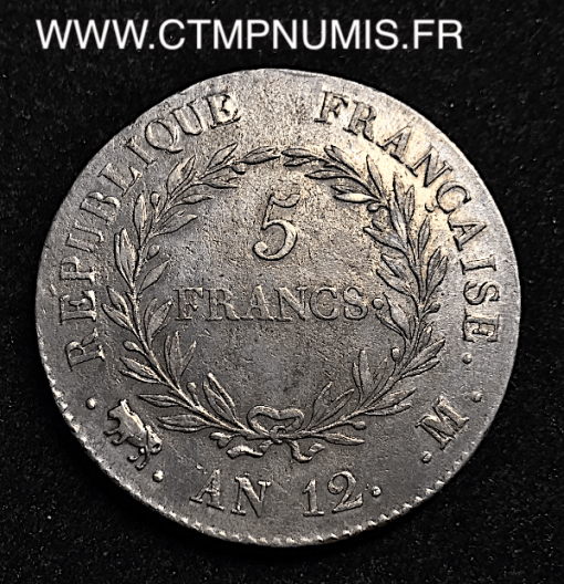 5 FRANCS ARGENT  PREMIER CONSUL AN 12 M TOULOUSE