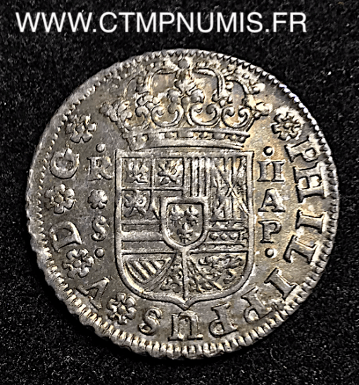 ESPAGNE 2 REALES PHILIPPE V 1736 AP SEVILLE