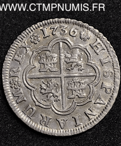 ESPAGNE 2 REALES PHILIPPE V 1736 AP SEVILLE