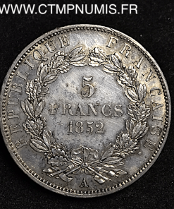 5 FRANCS ARGENT LOUIS NAPOLEON 1852 A PARIS