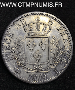 5 FRANCS ARGENT LOUIS XVIII 1814 I LIMOGES