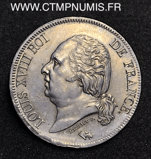 5 FRANCS ARGENT LOUIS XVIII 1824 M TOULOUSE