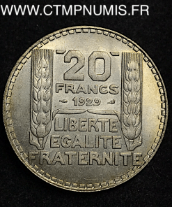 20 FRANCS ARGENT TURIN 1929 SPL
