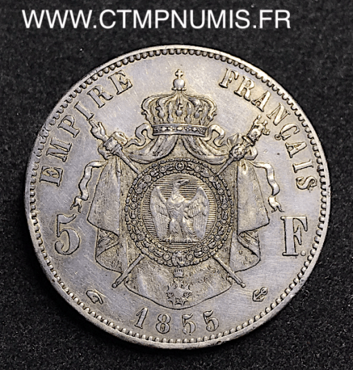 5 FRANCS ARGENT NAPOLEON III   1855 A PARIS