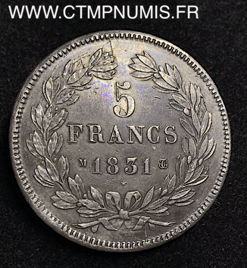 5 FRANCS ARGENT LOUIS PHILIPPE 1831 TOULOUSE