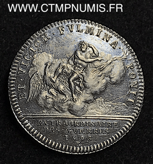 JETON ARGENT LOUIS XIV EXTRAORDINAIRE DES GUERRES 1698