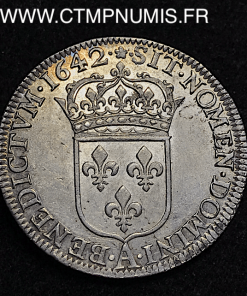 1/2 ECU ARGENT LOUIS XIII 1° POINCON ROSE 1642