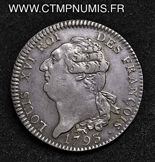 CONVENTION ECU SIX LIVRES ARGENT 1793 PARIS