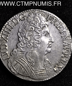 LOUIS XIV ECU ARGENT 3 COURONNES 1711 REIMS