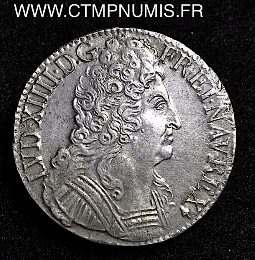 LOUIS XIV ECU ARGENT 3 COURONNES 1711 REIMS