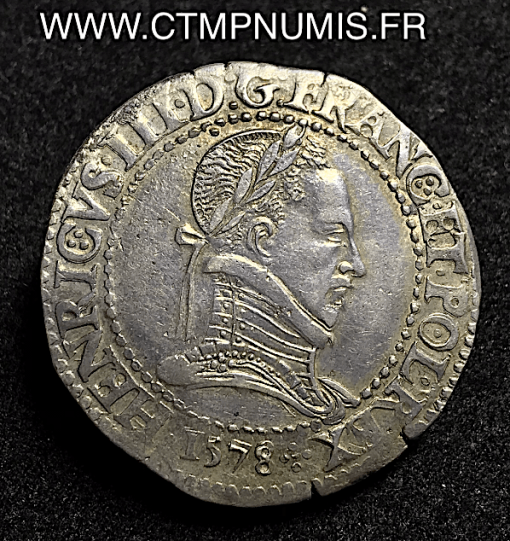 HENRI III FRANC ARGENT 1578 D LYON