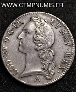 LOUIS XV ECU ARGENT AU BANDEAU 