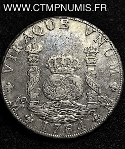 MEXICO 8 REALES ARGENT CHARLES III 1864 MF