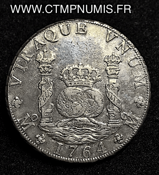 MEXICO 8 REALES ARGENT CHARLES III 1864 MF