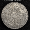 MEXICO 8 REALES ARGENT CHARLES III 1864 MF