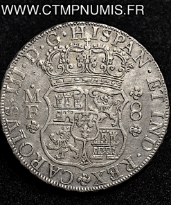 MEXICO 8 REALES ARGENT CHARLES III 1864 MF 