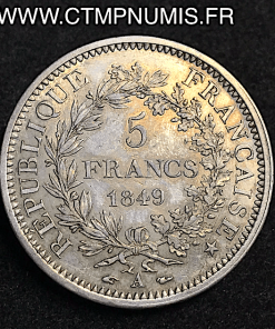 5 FRANCS ARGENT HERCULE 1849 PARIS