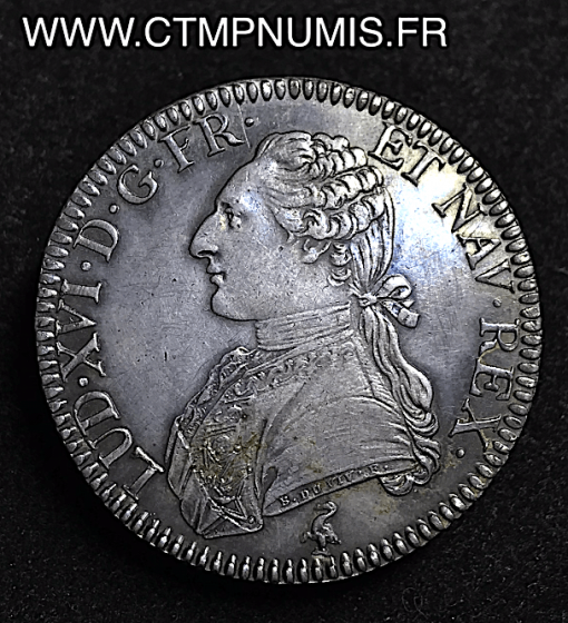 LOUIS XVI ECU ARGENT 1790 PARIS